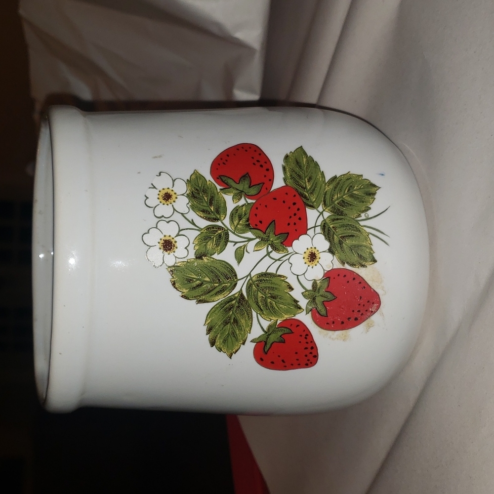 Vintage McCoy canister in Strawberries design